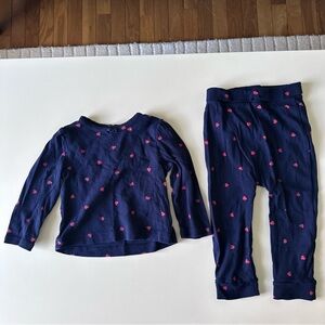 Baby GAP Kids Set in Navy with Hearts organic cotton set toddler girls